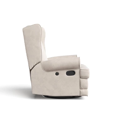 Storkcraft Serenity Wingback Upholstered Reclining Glider With USB Charging Port 6 Storkcraft Serenity Wingback Upholstered Reclining Glider With USB Charging Port - Image 6