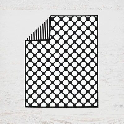 Bacati - Dots Stripes Black/White 6 Pc Crib Bedding Set With Long Rail Guard Cover 5 Bacati - Dots Stripes Black/White 6 Pc Crib Bedding Set With Long Rail Guard Cover - Image 5