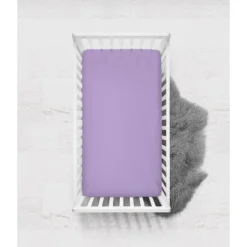 Bacati - Solid Lilac 100 Percent Cotton Universal Baby US Standard Crib Or Toddler Bed Fitted Sheet -Delta Children Sales Store GUEST 0e482964 03e2 45e8 9367 5c9dc0580f59