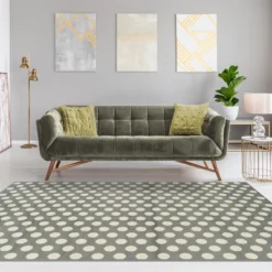 Polka Dot Abstract Modern Contemporary Transitional Eclectic Plush Ultra-Soft High-Traffic Long-Lasting Indoor Area Rug By Blue Nile Mills