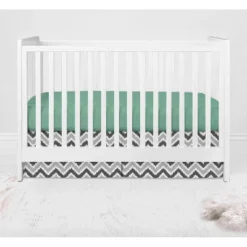 Bacati - Ikat Dots Stripes Mint Grey Neutral 10 Pc Crib Set With Long Rail Guard Cover & 4 Muslin Swaddling Blankets -Delta Children Sales Store GUEST 32a54c19 f6a3 4db2 8c19 df4f389d9880