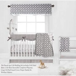 Bacati - Love Aztec Design/Print Gray/Silver 6 Pc Crib Bedding Set With Long Rail Guard Cover 12 Bacati - Love Aztec Design/Print Gray/Silver 6 Pc Crib Bedding Set With Long Rail Guard Cover -Delta Children Sales Store GUEST 34313527 3d90 407d afd1 95d6e32d5abb