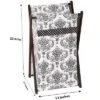 Bacati - Classic Damask White/black Laundry Hamper With Wooden Frame