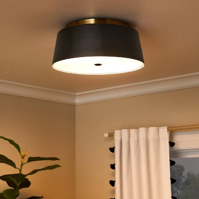Semi Flushmount Kids' Ceiling Light Black/Gold - Pillowfort™ 1 Semi Flushmount Kids' Ceiling Light Black/Gold - Pillowfort™