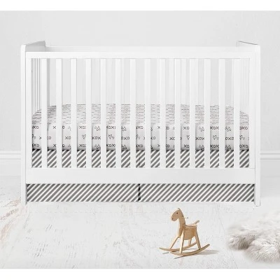 Bacati - Love Aztec Design/Print Gray/Silver 6 Pc Crib Bedding Set With Long Rail Guard Cover 6 Bacati - Love Aztec Design/Print Gray/Silver 6 Pc Crib Bedding Set With Long Rail Guard Cover - Image 6