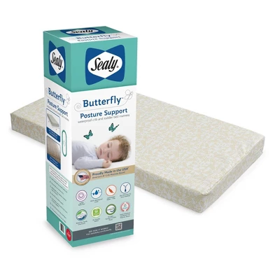 Sealy Butterfly Breathable Knit Crib And Toddler Mattress 1 Sealy Butterfly Breathable Knit Crib And Toddler Mattress