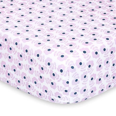 The Peanutshell Fitted Crib Sheets - Purple Butterfly And Purple Ditsy Floral - 2pk 2 The Peanutshell Fitted Crib Sheets - Purple Butterfly And Purple Ditsy Floral - 2pk - Image 2