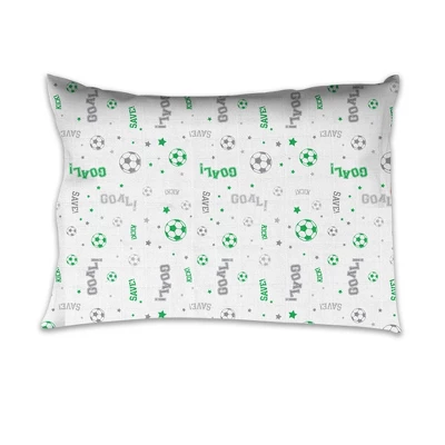 Bacati - Soccer Sports Green Gray Muslin 3 Pc Toddler Bed Sheet Set 4 Bacati - Soccer Sports Green Gray Muslin 3 Pc Toddler Bed Sheet Set - Image 4