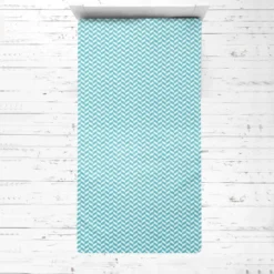 Bacati - Herringbone Aqua Muslin 3 Pc Toddler Bed Sheet Set 100 Pecent Cotton