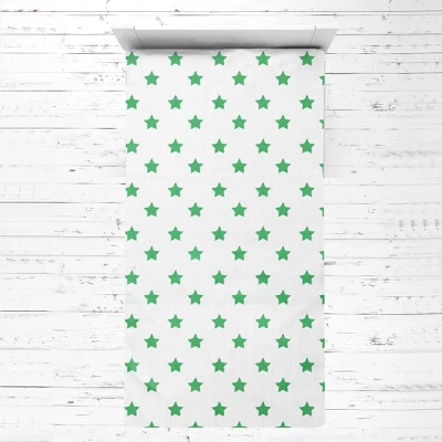 Bacati - Stars Green Muslin 3 Pc Toddler Bed Sheet Set 100 Percent Cotton 1 Bacati - Stars Green Muslin 3 Pc Toddler Bed Sheet Set 100 Percent Cotton