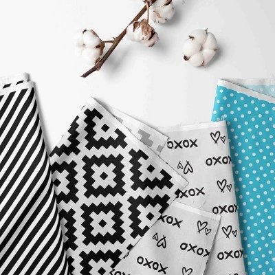 Bacati - Love Aztec Print Black Turquoise 10 Pc Crib Bedding Set With Long Rail Guard Cover 1 Bacati - Love Aztec Print Black Turquoise 10 Pc Crib Bedding Set With Long Rail Guard Cover