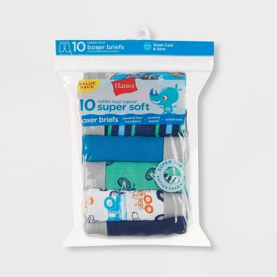 Hanes Toddler Boys' 10pk Boxer Briefs - Colors May Vary 1 Hanes Toddler Boys' 10pk Boxer Briefs - Colors May Vary