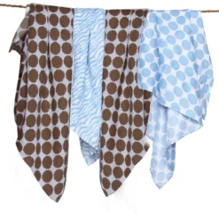 Bacati - Ikat Blue/Chocolate Swaddling Muslin Blankets Set Of 4 6 Bacati - Ikat Blue/Chocolate Swaddling Muslin Blankets Set Of 4 -Delta Children Sales Store GUEST 580a7005 5fa9 423a a7bd a6b07441f14b