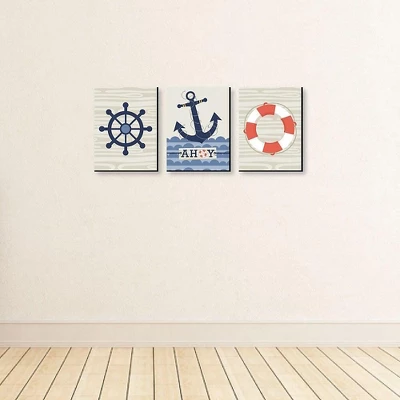 Big Dot Of Happiness Ahoy - Nautical - Boy Nursery Wall Art And Kids Room Decorations - Gift Ideas - 7.5 X 10 Inches - Set Of 3 Prints 2 Big Dot Of Happiness Ahoy - Nautical - Boy Nursery Wall Art And Kids Room Decorations - Gift Ideas - 7.5 X 10 Inches - Set Of 3 Prints - Image 2