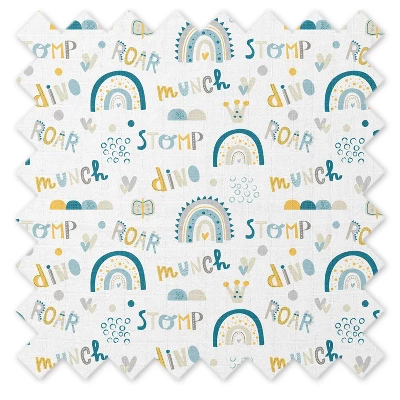 Bacati - Little Dino Boys Teal/Yellow Muslin 5 Pc Toddler Bedding Set With Dec Pillow 9 Bacati - Little Dino Boys Teal/Yellow Muslin 5 Pc Toddler Bedding Set With Dec Pillow - Image 9