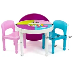 3pc Kids' 2 In 1 Round Activity Table With Chairs - Humble Crew -Delta Children Sales Store GUEST 5b7a9ad8 e51f 4e15 b7c3 a9a1eafae3e8
