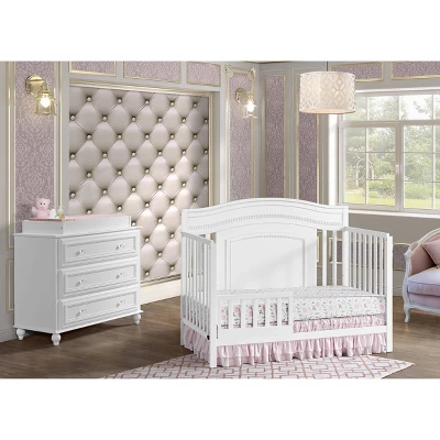 Oxford Baby Briella 4-in-1 Convertible Crib - White 9 Oxford Baby Briella 4-in-1 Convertible Crib - White - Image 9