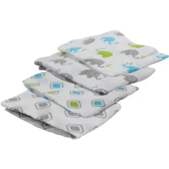 Bacati - Elephants Aqua/Lime/Gray Muslin Swaddling Blankets Set Of 4 -Delta Children Sales Store GUEST 6757f356 8969 484a ba32 9540b0c2b777
