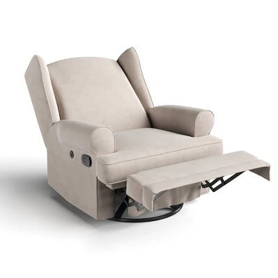 Storkcraft Serenity Wingback Upholstered Reclining Glider With USB Charging Port 3 Storkcraft Serenity Wingback Upholstered Reclining Glider With USB Charging Port - Image 3