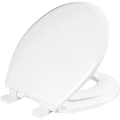 Mayfair By Bemis NextStep2 Never Loosens Round Enameled Wood Children's Potty Training Toilet Seat With Easy Clean And Slow Close Hinge - White