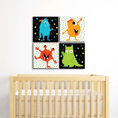 Big Dot Of Happiness Monster Bash - Kids Room, Nursery Decor And Home Decor - 11 X 11 Inches Nursery Wall Art - Set Of 4 Prints For Baby's Room 1 Big Dot Of Happiness Monster Bash - Kids Room, Nursery Decor And Home Decor - 11 X 11 Inches Nursery Wall Art - Set Of 4 Prints For Baby's Room