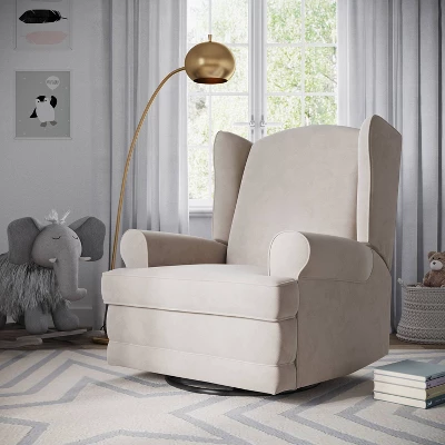 Storkcraft Serenity Wingback Upholstered Reclining Glider With USB Charging Port 1 Storkcraft Serenity Wingback Upholstered Reclining Glider With USB Charging Port