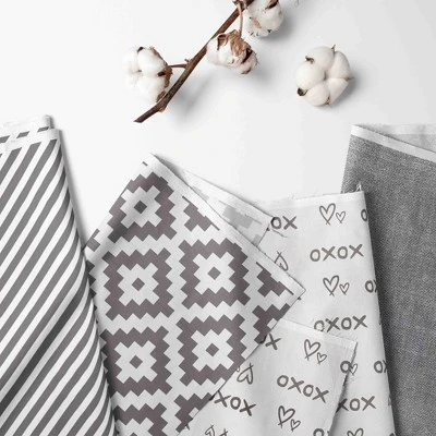 Bacati - Love Aztec Design/Print Gray/Silver 6 Pc Crib Bedding Set With Long Rail Guard Cover 1 Bacati - Love Aztec Design/Print Gray/Silver 6 Pc Crib Bedding Set With Long Rail Guard Cover