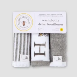 Burt's Bees Baby Burt's Bees Baby® Set Of 3 A-Bee-C Washcloths - Gray