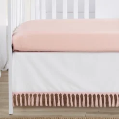 Sweet Jojo Designs Girl Baby Crib Bedding Set - Boho Fringe White And Pink Collection 4pc -Delta Children Sales Store GUEST 7e94f68d d3e3 4aa0 acc2 b009935bd530