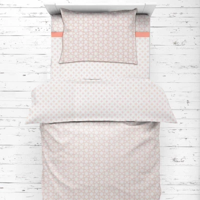 Bacati - Petals/Floral Coral Girls Muslin 4 Pc Toddler Bedding Set 3 Bacati - Petals/Floral Coral Girls Muslin 4 Pc Toddler Bedding Set - Image 3