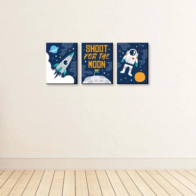 Big Dot Of Happiness Blast Off To Outer Space - Rocket Ship Nursery Wall Art & Kids Room Decorations - Gift Ideas - 7.5 X 10 Inches - Set Of 3 Prints 2 Big Dot Of Happiness Blast Off To Outer Space - Rocket Ship Nursery Wall Art & Kids Room Decorations - Gift Ideas - 7.5 X 10 Inches - Set Of 3 Prints - Image 2
