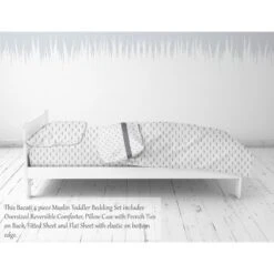 Bacati - Mustache/Plus Muslin 4 Pc Toddler Bedding Set, Gray -Delta Children Sales Store GUEST 86041e6c f5d0 4cc6 a319 5861f89ea8d4