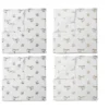 Bacati - Happy Monkeys Green/Gray/Beige Unisex Muslin Swaddling Blankets Set Of 4