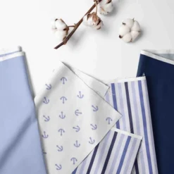 Bacati - Little Sailor Blue Navy 3 Pc Toddler Sheet Set