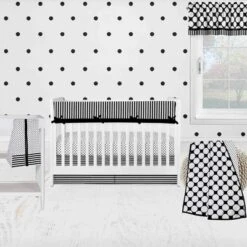 Bacati - Dots Stripes Black/White 6 Pc Crib Bedding Set With Long Rail Guard Cover 12 Bacati - Dots Stripes Black/White 6 Pc Crib Bedding Set With Long Rail Guard Cover -Delta Children Sales Store GUEST 8ed98403 3fcd 4015 9fc0 f703b793b18e