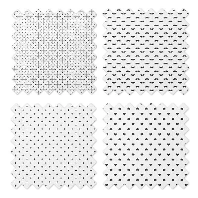 Bacati - LOVE Muslin Swaddling Blankets Set Of 4, Black/White 4 Bacati - LOVE Muslin Swaddling Blankets Set Of 4, Black/White - Image 4