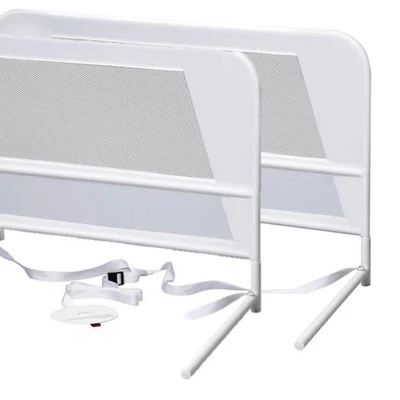 KidCo Mesh And Steel Double Pack Telescopic Toddler Child Bed Rail Guard, White 1 KidCo Mesh And Steel Double Pack Telescopic Toddler Child Bed Rail Guard, White