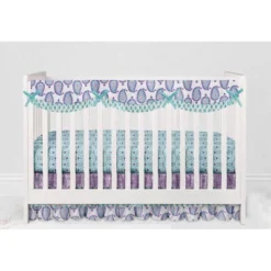 Bacati - Paisley Isabella Purple Lilac Aqua 6 Pc Crib Bedding Set With Long Rail Guard Cover -Delta Children Sales Store GUEST ac783baa 20d8 4164 ba16 ae7ac6576afe