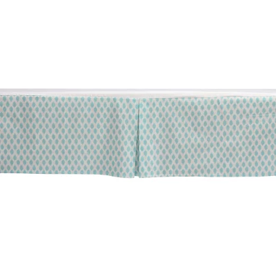 Bacati - Sophia Paisley Aqua Leaves Crib/Toddler Bed Skirt 2 Bacati - Sophia Paisley Aqua Leaves Crib/Toddler Bed Skirt - Image 2