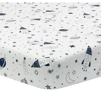 Lambs & Ivy Sky Rocket 5-Piece Blue Galaxy/Space Nursery Baby Crib Bedding Set 2 Lambs & Ivy Sky Rocket 5-Piece Blue Galaxy/Space Nursery Baby Crib Bedding Set - Image 2