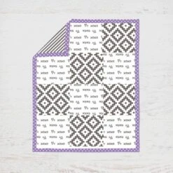 Bacati - Love Aztec Design/Print Gray Lilac 3 Pc Crib Bedding Set