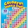 Trend Enterprises SuperShapes Colorful Sparkle Stars Sticker Set, Set Of 1300