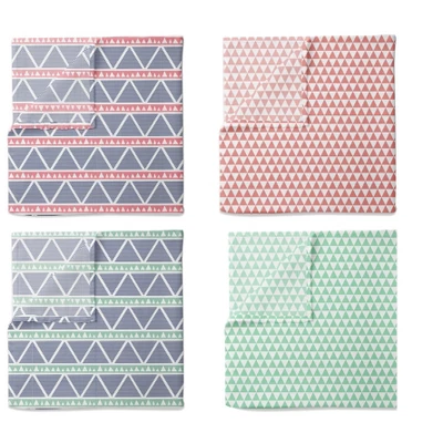 Bacati - Emma Aztec Print Coral/Mint/Navy Triangles Muslin Swaddling Blankets Set Of 4 1 Bacati - Emma Aztec Print Coral/Mint/Navy Triangles Muslin Swaddling Blankets Set Of 4