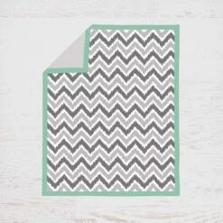 Bacati - Ikat Dots Stripes Mint Grey Neutral 10 Pc Crib Set With Long Rail Guard Cover & 4 Muslin Swaddling Blankets -Delta Children Sales Store GUEST bee40cd3 7580 4c6b 8fdb c08bbfd5a865