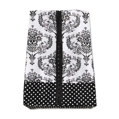 Bacati - Classic Damask Black/Grey/White 4 Pc Crib Bedding Set With Diaper Caddy 6 Bacati - Classic Damask Black/Grey/White 4 Pc Crib Bedding Set With Diaper Caddy - Image 6