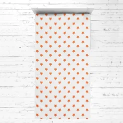 Bacati - Basketball Sports Orange Gray Muslin 3 Pc Toddler Bed Sheet Set