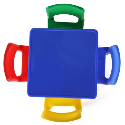 5pc 2 In 1 Square Plastic Activity Table And Chair Set - Humble Crew 3 5pc 2 In 1 Square Plastic Activity Table And Chair Set - Humble Crew - Image 3