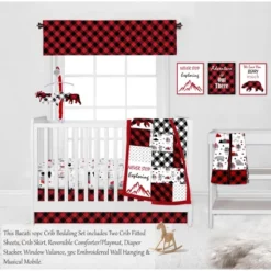 Bacati - Lumberjack Red Black Gray 10 Pc Crib Bedding Set With 2 Crib Fitted Sheets -Delta Children Sales Store GUEST d50a4f09 468e 4675 9396 1f47ebc275c4
