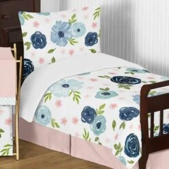 5pc Sweet Jojo Designs Watercolor Floral Toddler Bedding Set Pink/Blue - Sweet Jojo Designs -Delta Children Sales Store GUEST d6bdc9b0 6a84 4daf bcf1 765565e65f14