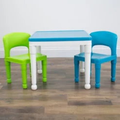 3pc Kids' 2 In 1 Square Activity Table With Chairs And 100pc Building Blocks White/Green/Blue - Humble Crew -Delta Children Sales Store GUEST e3395879 05ec 4dbc ab1e 7e715efe52d9